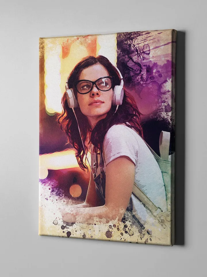 Custom Watercolor Effect Print On Canvas - Personalized Portrait From Customizable Photo Wall Art - Customized Picture Print