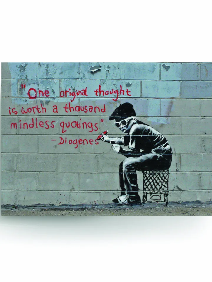 Banksy Diogenes Quote Art Wall Poster - Funny Street Graffiti Room Artwork Decor Posters Print - Home Bedroom Kitchen Large Bansky Prints