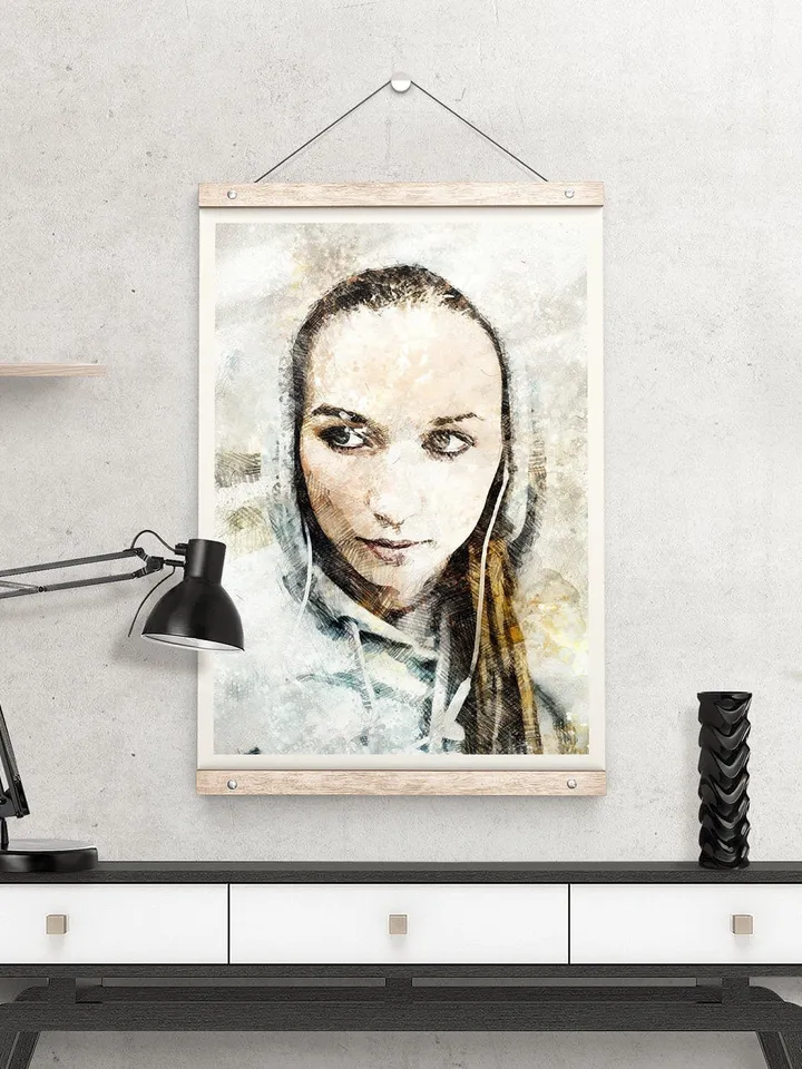 Custom Pencil Photo Poster Print - Personalized Gift From Customizable Picture On Wall Art - Customized Your Foto For Customize Portrait