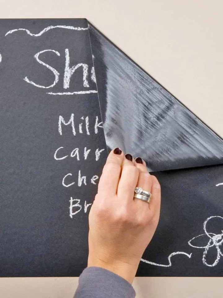 Chalkboard Wall Sticker - Large Chalk Board Decal For Kitchen Classroom Door Menu Decor - Adhesive Blackboard Roll - Kids Black Stick Vinyl