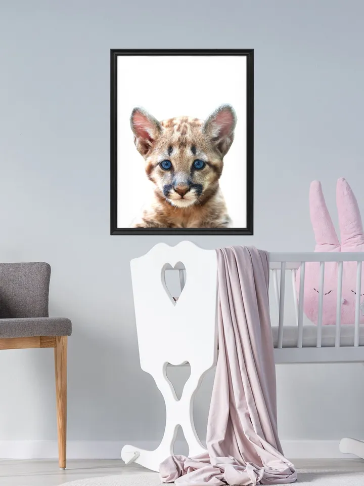 Baby Leopard Poster Wall Decor - Girl Room Large Safari Jungle Cute Animal Print - Nursery Kid Decoration Home Bedroom Art Picture