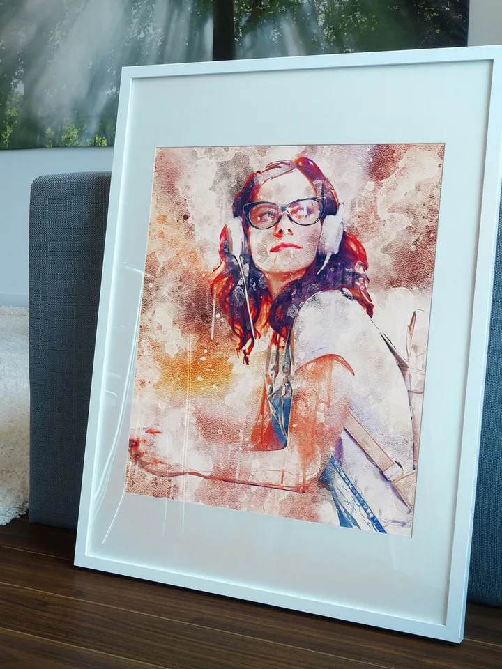 Custom Watercolor Photo Poster Print - Personalized Gift From Customizable Picture On Wall Art - Customized Your Foto For Customize Portrait
