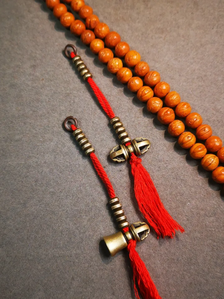 Gandhanra Handmade Tibetan Buddhist Mala Counters,Prayer Bead Counters,with Dorje and Vajra Pendant,Made of Brass