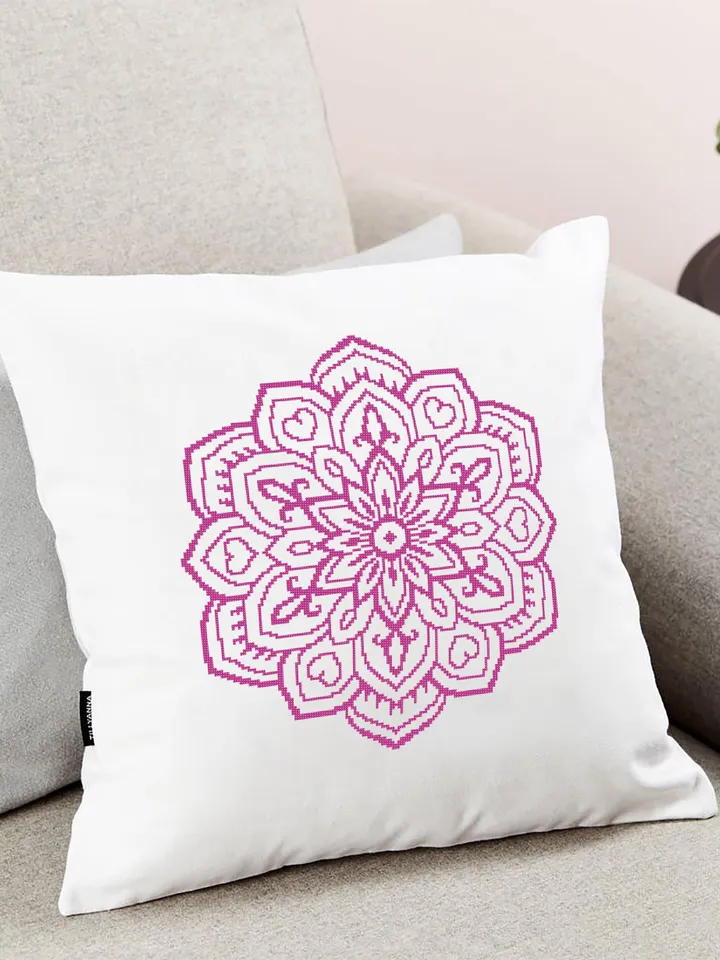 Flower mandala cross stitch pattern download PDF Monochrome xstitch chart Mandala digital Beginner stitch Floral ornament cross stitch #M79