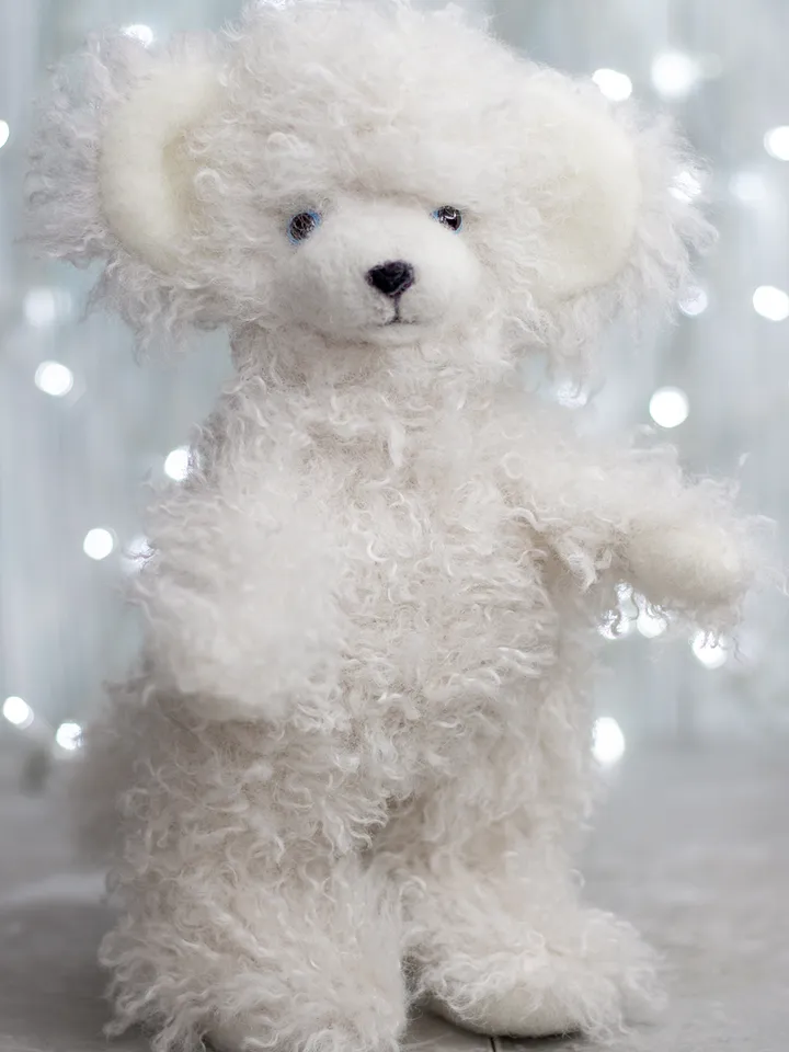 Teddy cat, White plush cat, Stuffed cat, Collectible cat, Room design, Cat figurine, Soft cat, Exclusive toys, Toys