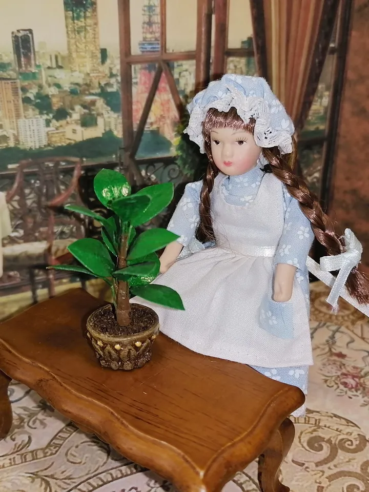 Ficus for the doll house. 1:12. Puppet miniature. Dollhouse.