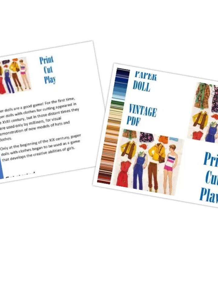 Paper Doll 1970s Digital Download PDF