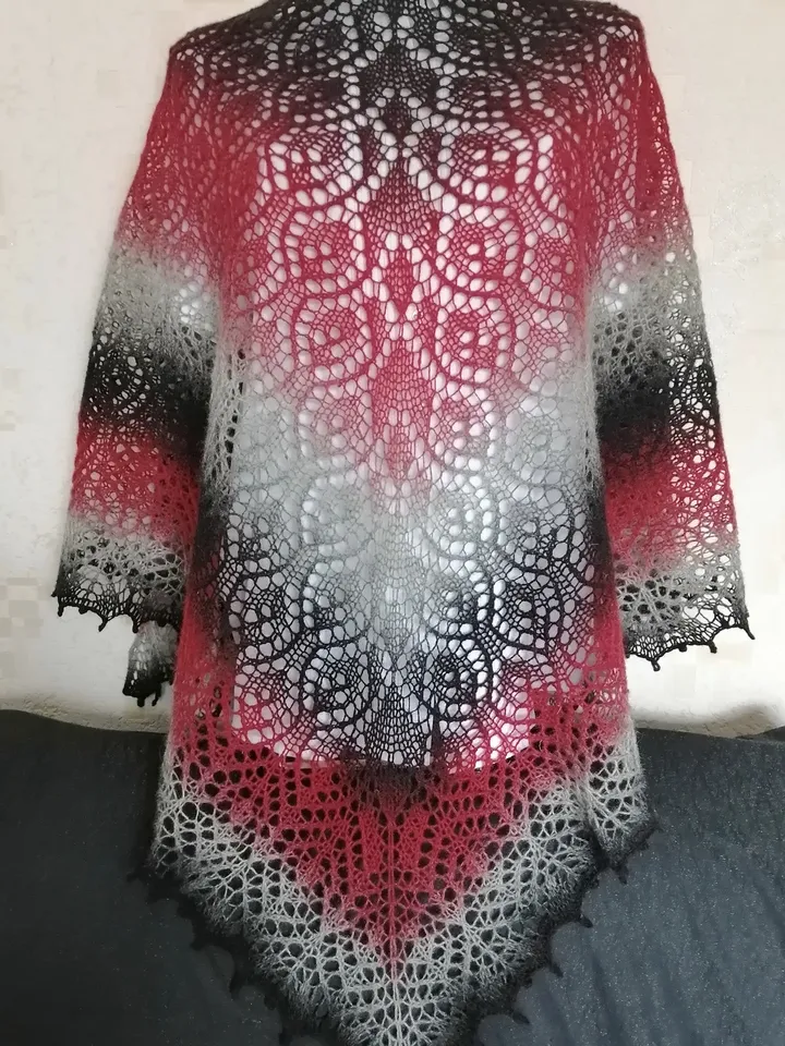 Wool Shawl, lace shawl, shawl, soft shawl, GRADIENT SHAWL