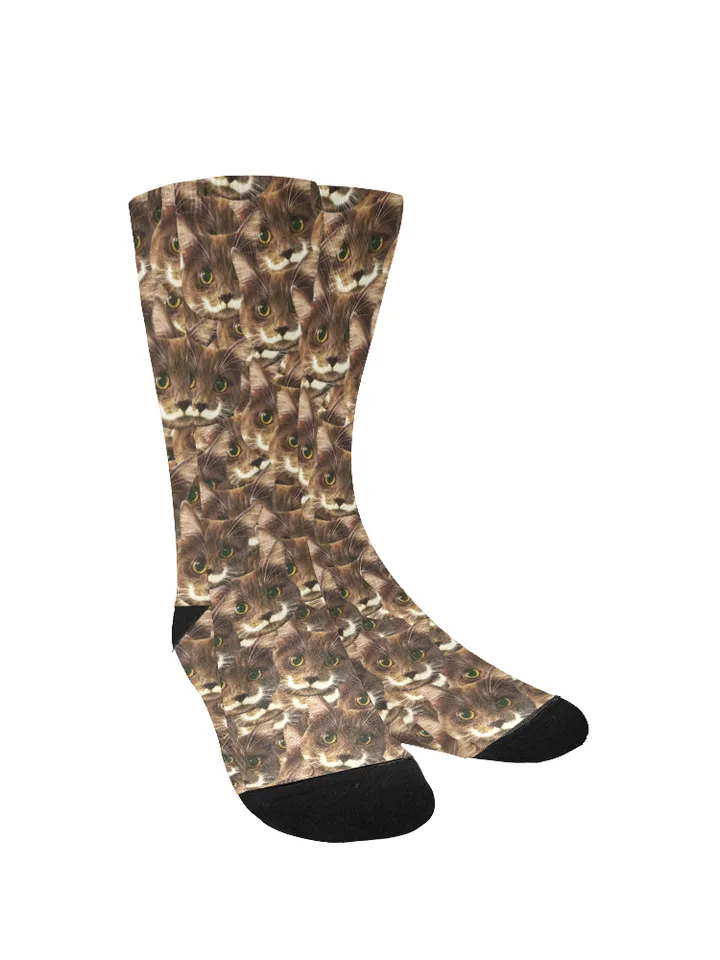 Custom Dog Cat Socks, Pet Face on Personalized Socks