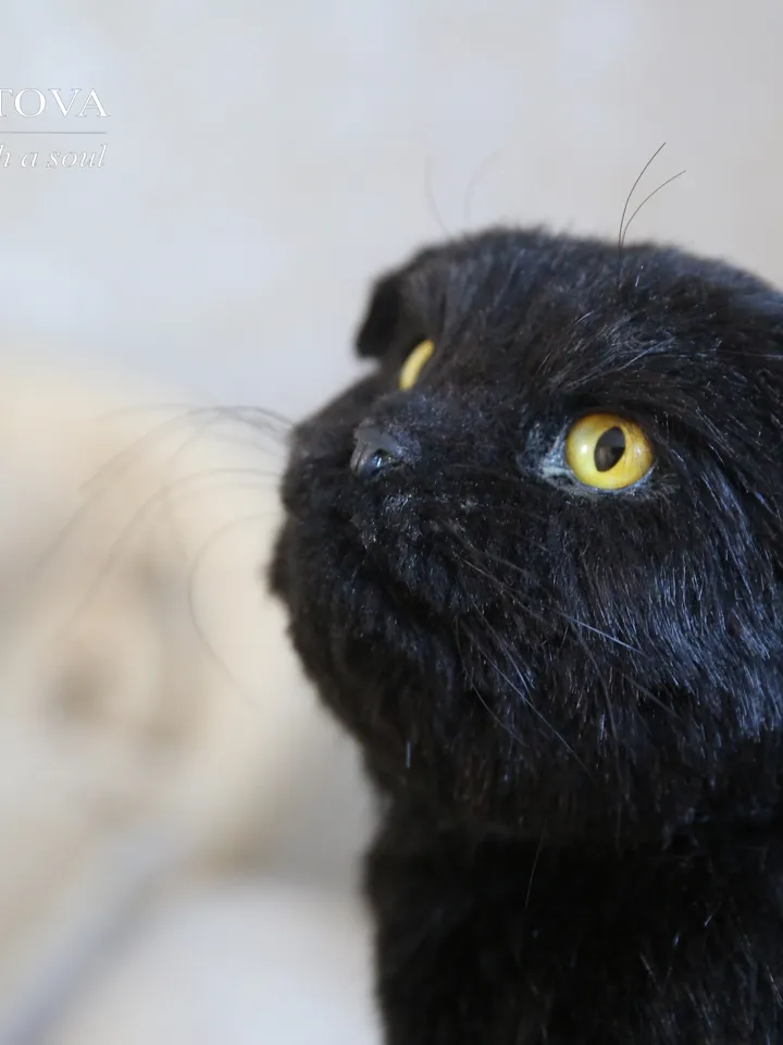 Cat May realistic plush toy. Ooak doll. Art doll animalal