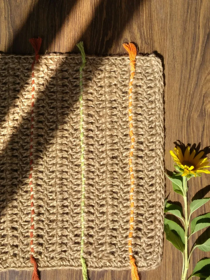 Indoor Door Mat Cute Colorful Welcome Rug Braided Natural Jute Doormat Front Door Mat Rug Boho Country Welcome Rug Outdoor Decor