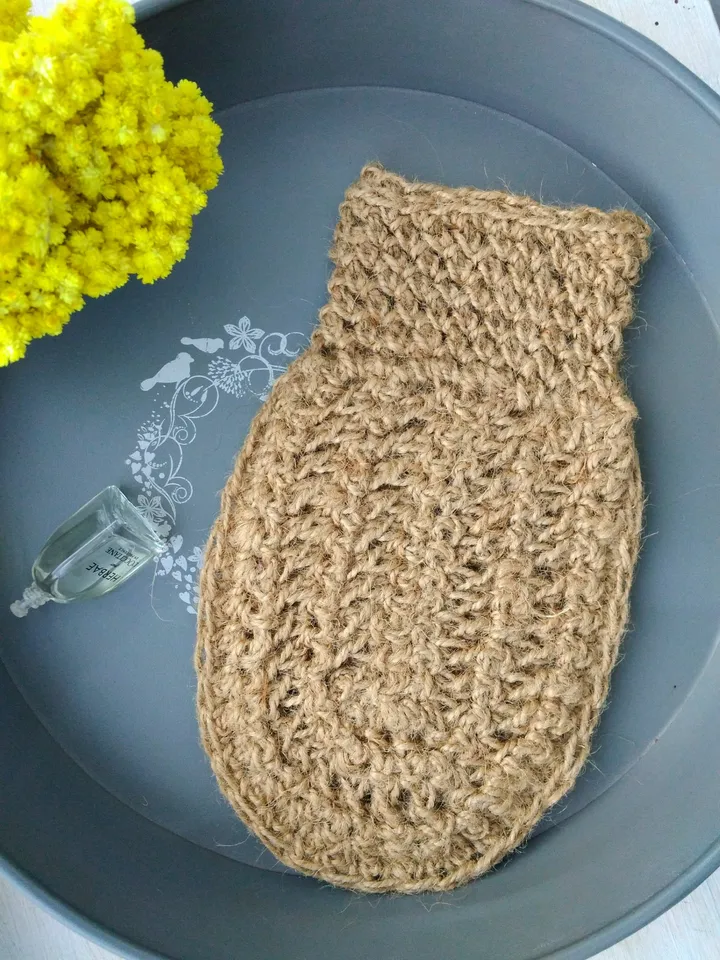 Zero Waste Jute Body ScrubberWith Massage Effect Natural Biodegradable Eco-friendly Crochet Body Washcloth Zero Waste Bathroom Washcloth