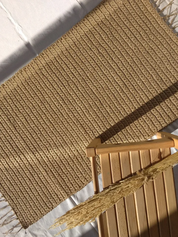 Kitchen Rug Runner Small Beige Kitchen Runner Braided Natural Jute Rug Custom Area Rug Boho Country Runner Rug Kitchen Floor Decor