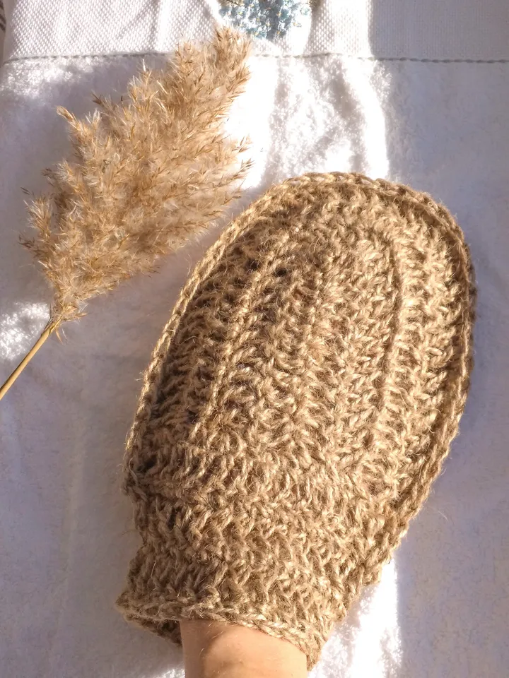 Gift for Her Anti Cellulite Mitten Massage Jute Body Scruber Zero Waste Body Washclothc Cleaning Dry Skin Body Scrubber Exfoliating Detoxing