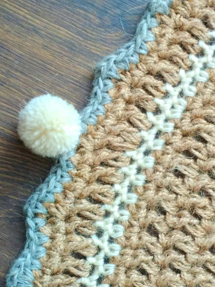Handmade Crochet Round Jute Rug Beige Eko-frindly Natural Fall Decor Carpet Jute Area Rug Housewarming Gift Zero Waste Scandinavian Country