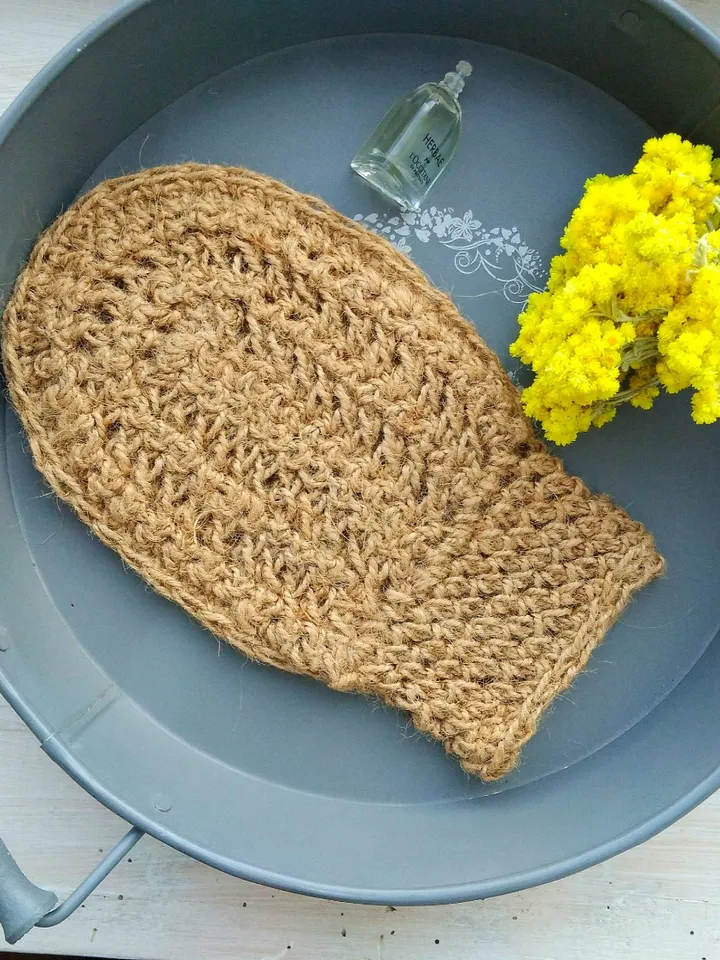 Zero Waste Jute Body ScrubberWith Massage Effect Natural Biodegradable Eco-friendly Crochet Body Washcloth Zero Waste Bathroom Washcloth