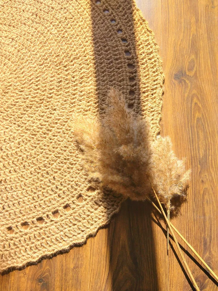 Kids Room Rug Natural Eco-friendly Jute Crochet Kids Room Rug Not Allergic Baby Play Mat Rug
