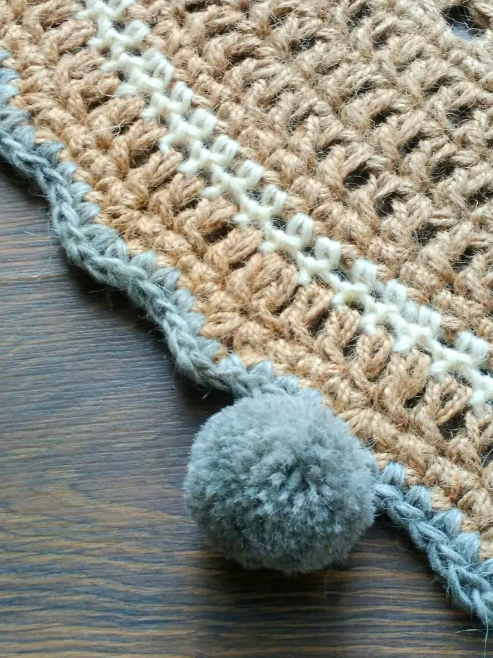 Handmade Crochet Round Jute Rug Beige Eko-frindly Natural Fall Decor Carpet Jute Area Rug Housewarming Gift Zero Waste Scandinavian Country