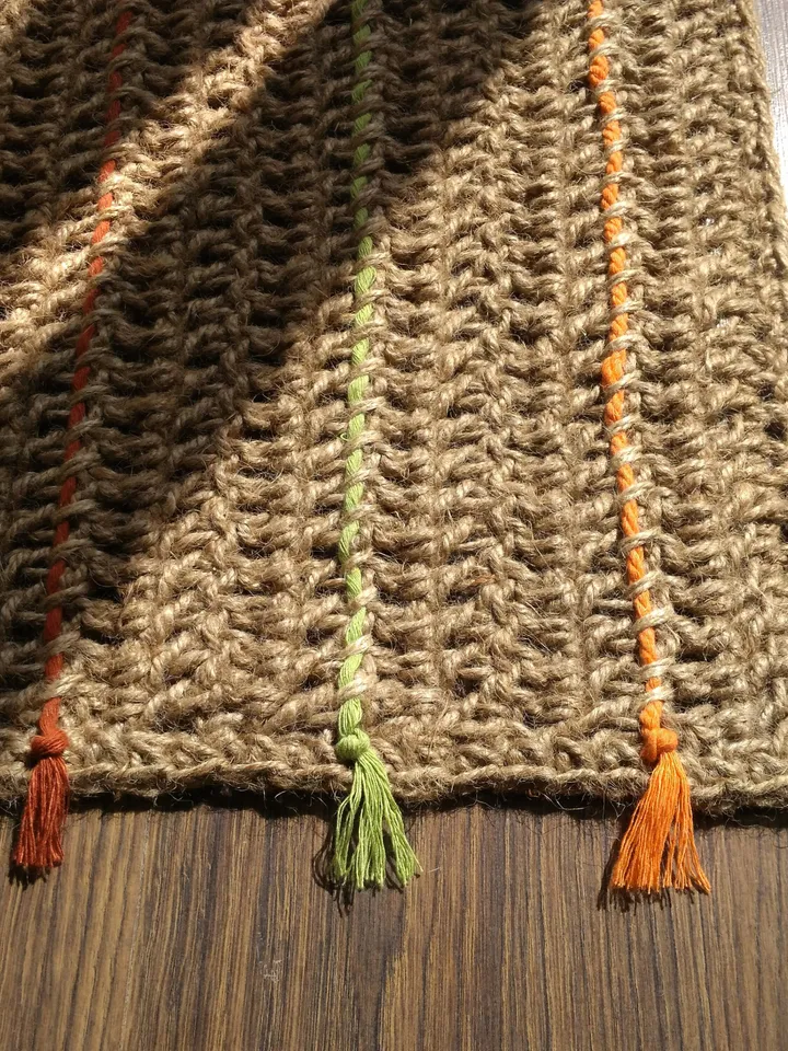 Zero Waste Natural Jute Rug Runner Eco-Friendly Colorful Narrow Braided Natural Custom Runner Rug Door Mat Scandinavian Boho Floor Decor