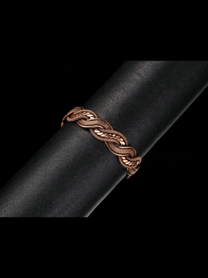 Woven copper wire bracelet Antique style handcrafted copper jewelry Unique gift
