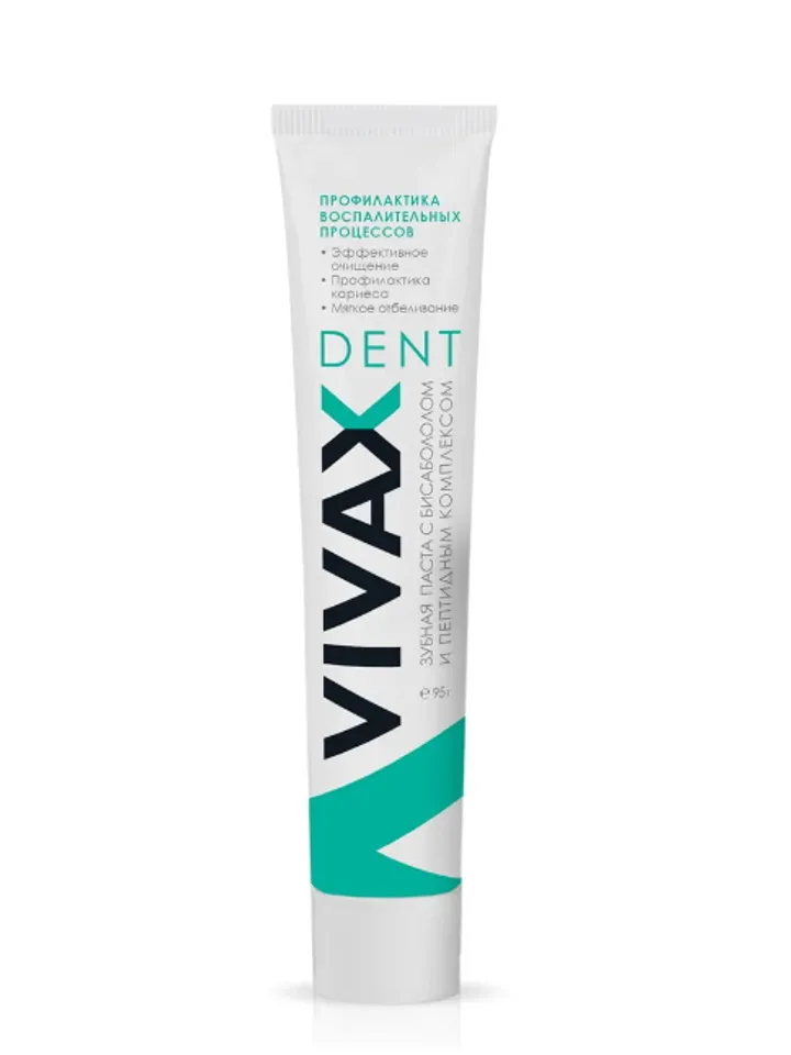 [ 2 PCs] VIVAX DENT Toothpaste with active peptide complex and Bisabolol