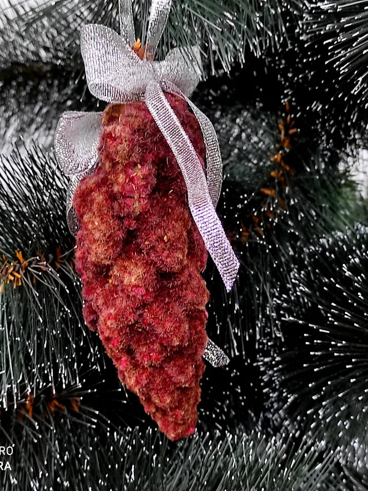 Pine cones for vase 6 pcs LARGE HOLIDAY pine cones ornaments set Natural decorations Red pine cones Charm set Natural decor  Gift idea