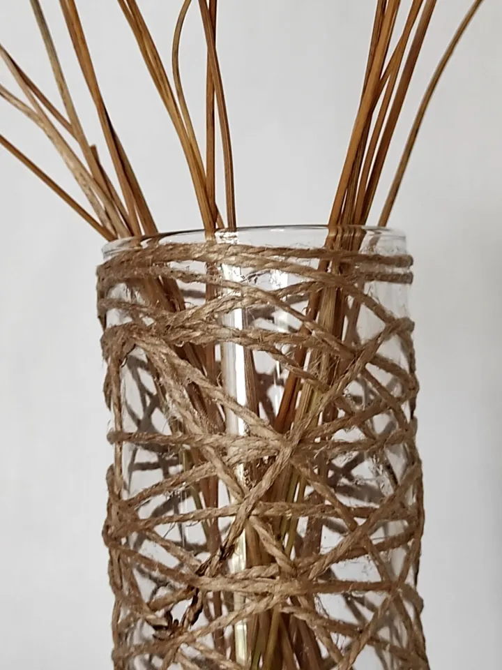 Small rustic vase set of 2 3 4 6 8 10 12 glass housewarming gift homegoods for centerpieces table decorations jute flowers décor vases table