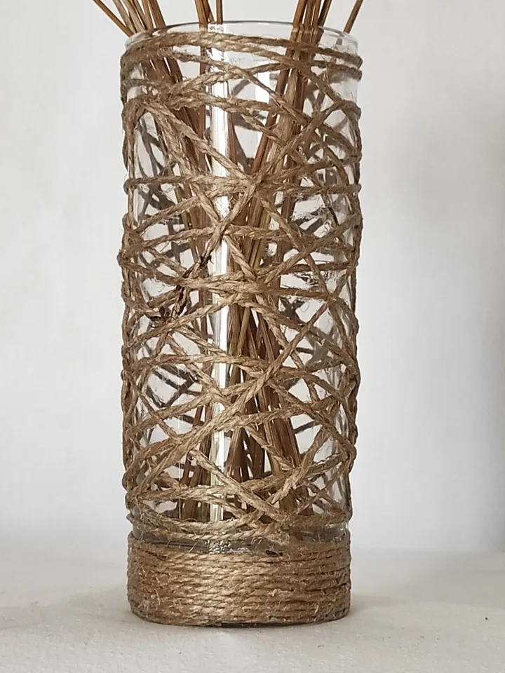 Small rustic vase set of 2 3 4 6 8 10 12 glass housewarming gift homegoods for centerpieces table decorations jute flowers décor vases table