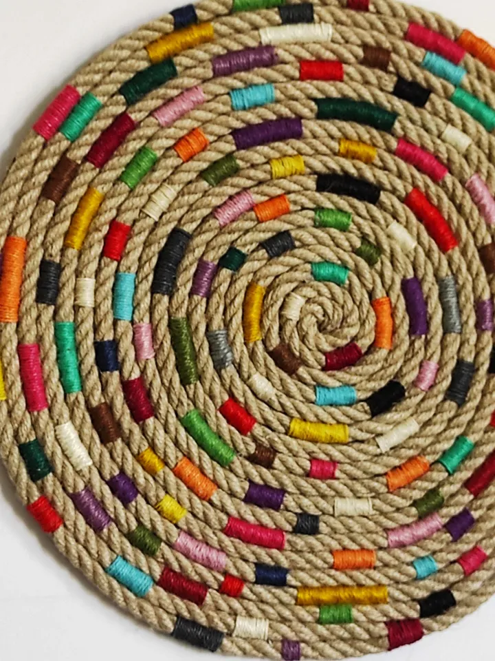 Round textile wall art Tapestry aesthetic Rusty brown juju Earth tone décor Original panno Rooster jujuhat Aesthetic room décor wall hanging