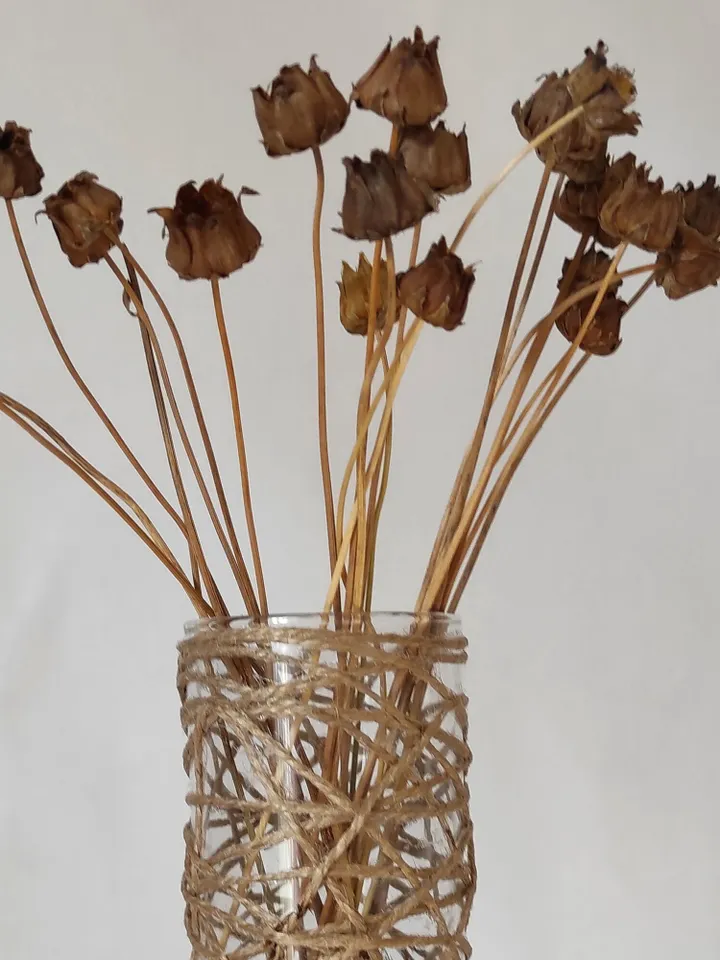 Small rustic vase set of 2 3 4 6 8 10 12 glass housewarming gift homegoods for centerpieces table decorations jute flowers décor vases table