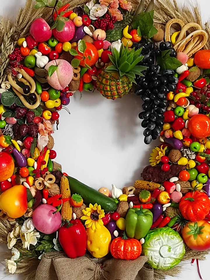 Large fruit wreaths Summer decoration Anniversary gifts new home mini farmhouse rustic style doors apartment housewarming 4 season small 12