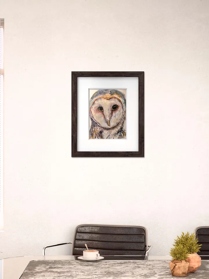 Barn Owl original watercolor painting ,animals watercolor painting  small painting gift,ACEO painting,barn owl wall art.