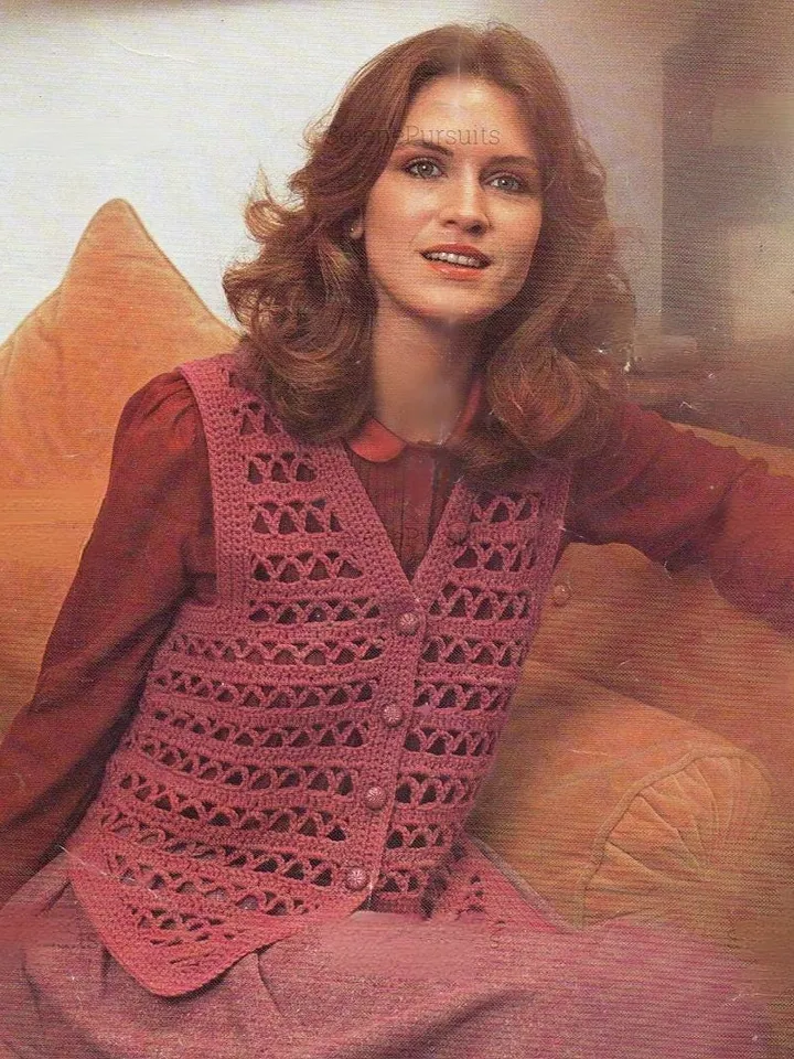 Waistcoat crochet pa9 summer Eas5 vest crochet pattern, mesh waistcoat crochet pdf instant download