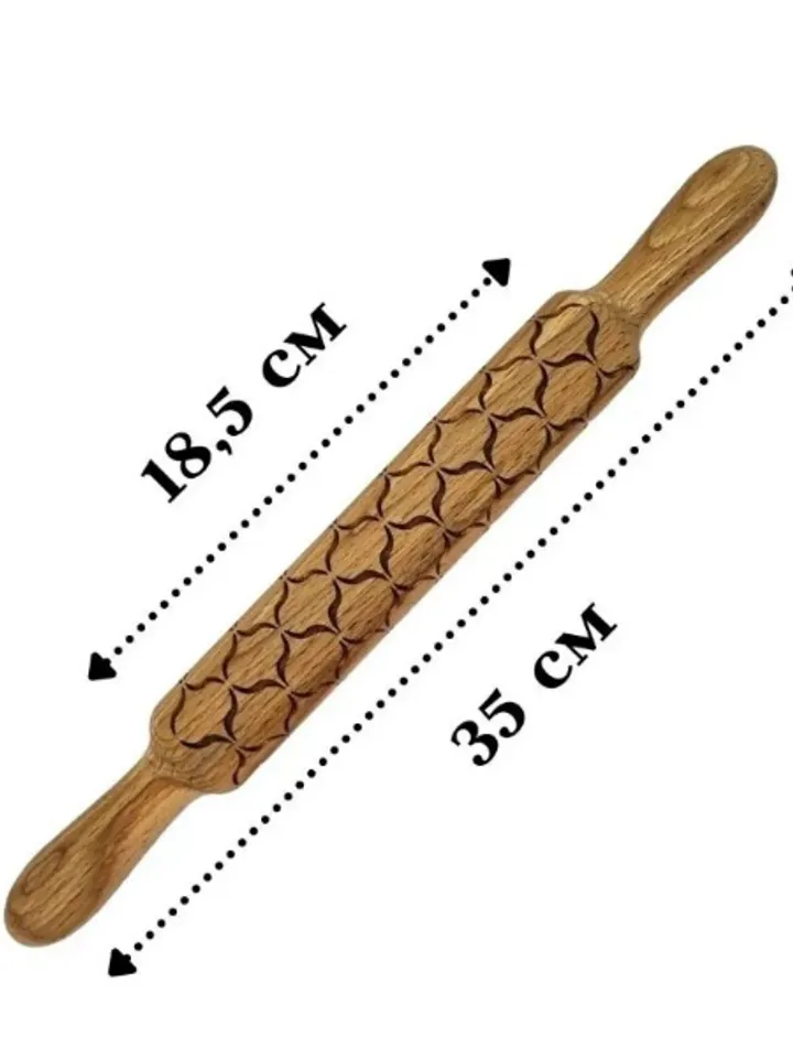 Rolling pin for cookies and clay Embossed rolling pin for cookies, gingerbread, dough, kitchen roller, wooden rolling