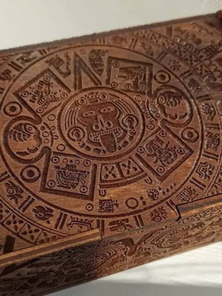 Tarot card deck box, witch mystery box, beginner witch kit with Mayan calendar