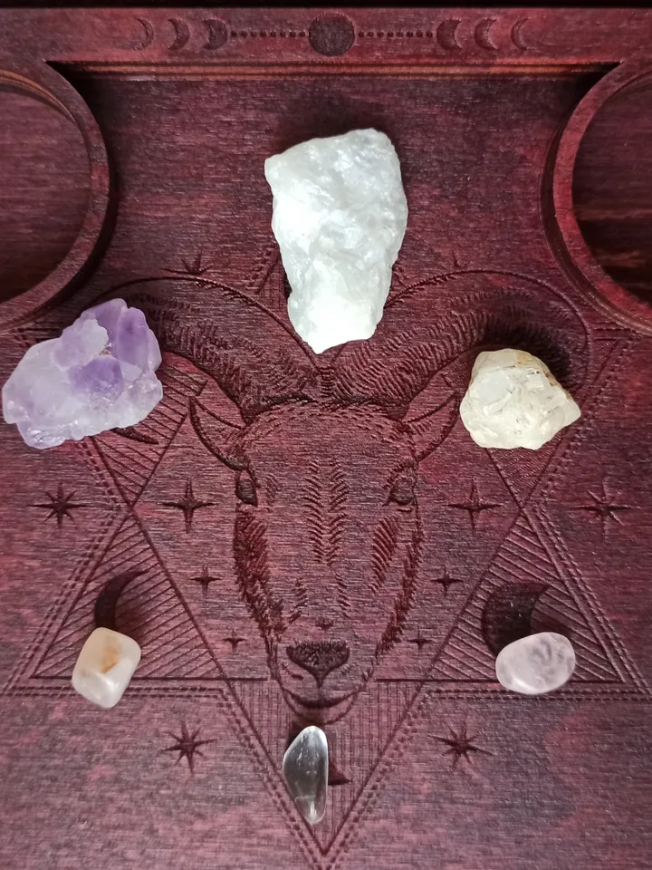 Tarot card stand for fortune telling or altar box stand