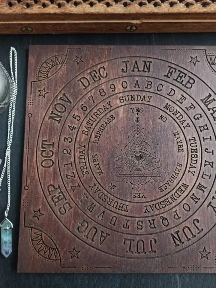 Pendulum wooden board , pendulum stand , witchy decor , ouija board