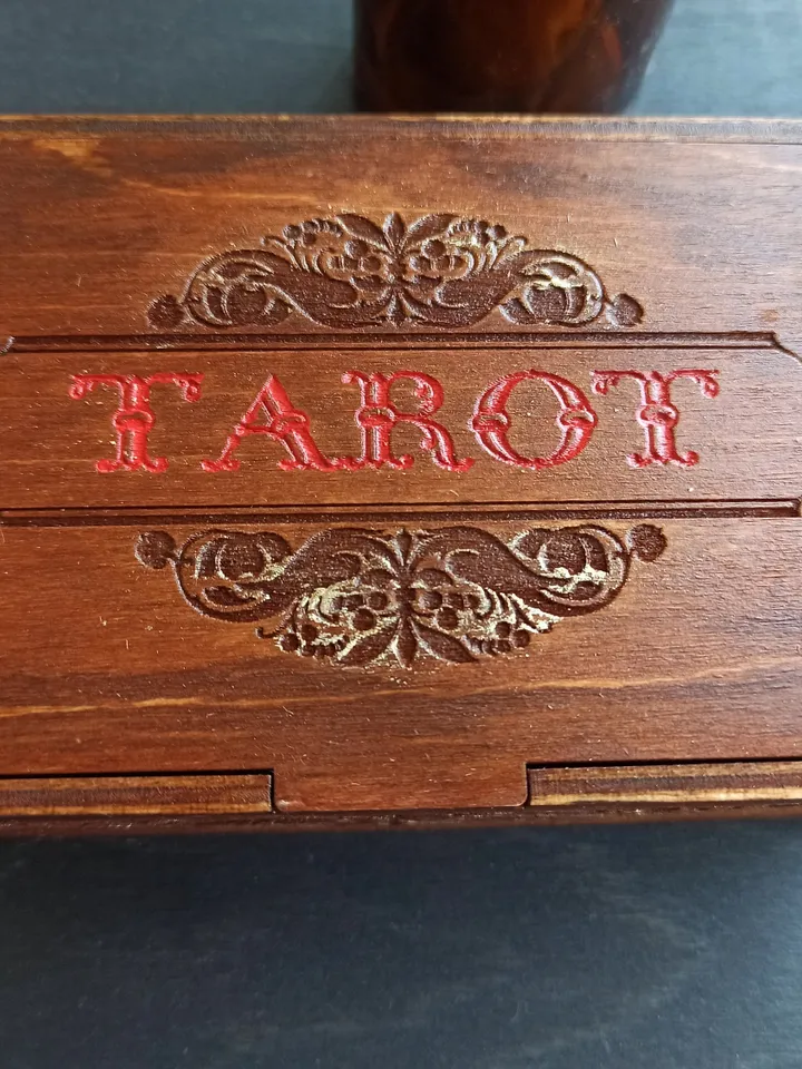 Wooden tarot card box - best witch mystery box for beginner witch kit
