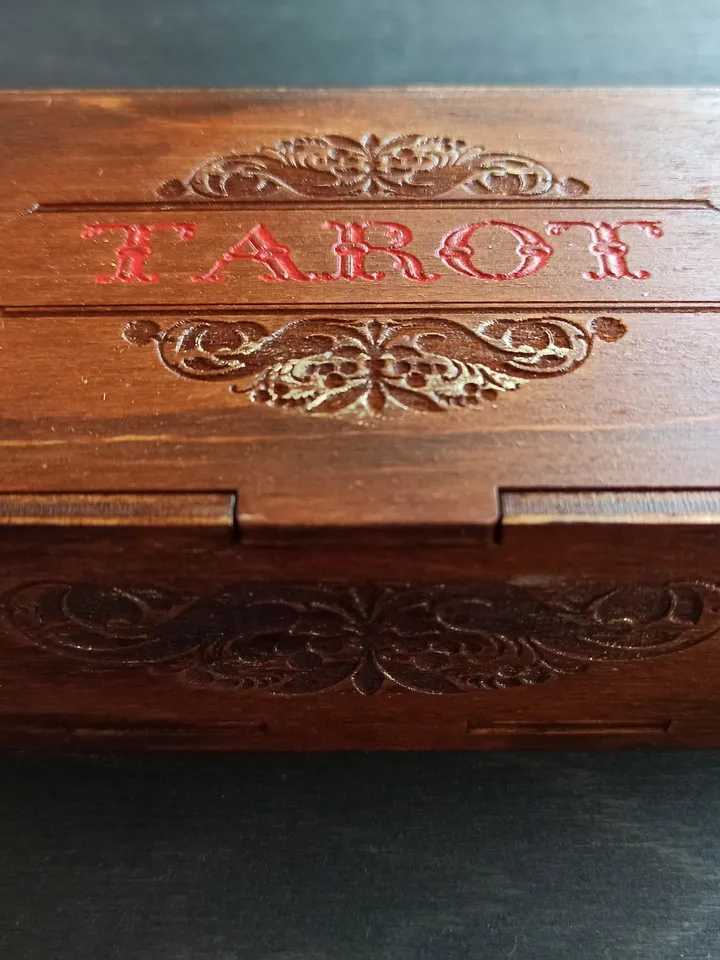 Wooden tarot card box - best witch mystery box for beginner witch kit