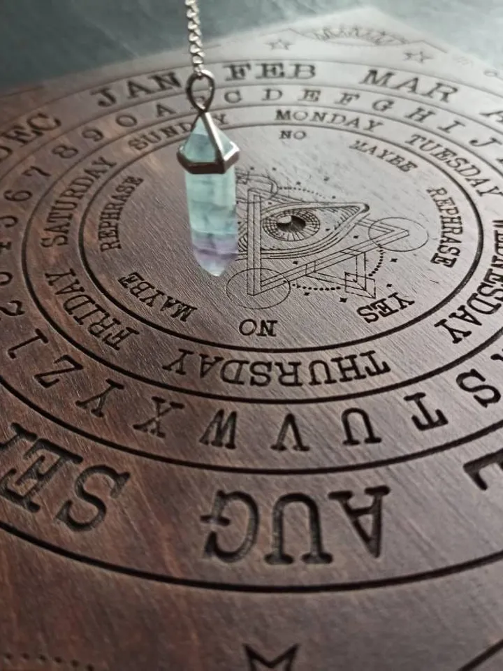 Pendulum wooden board , pendulum stand , witchy decor , ouija board