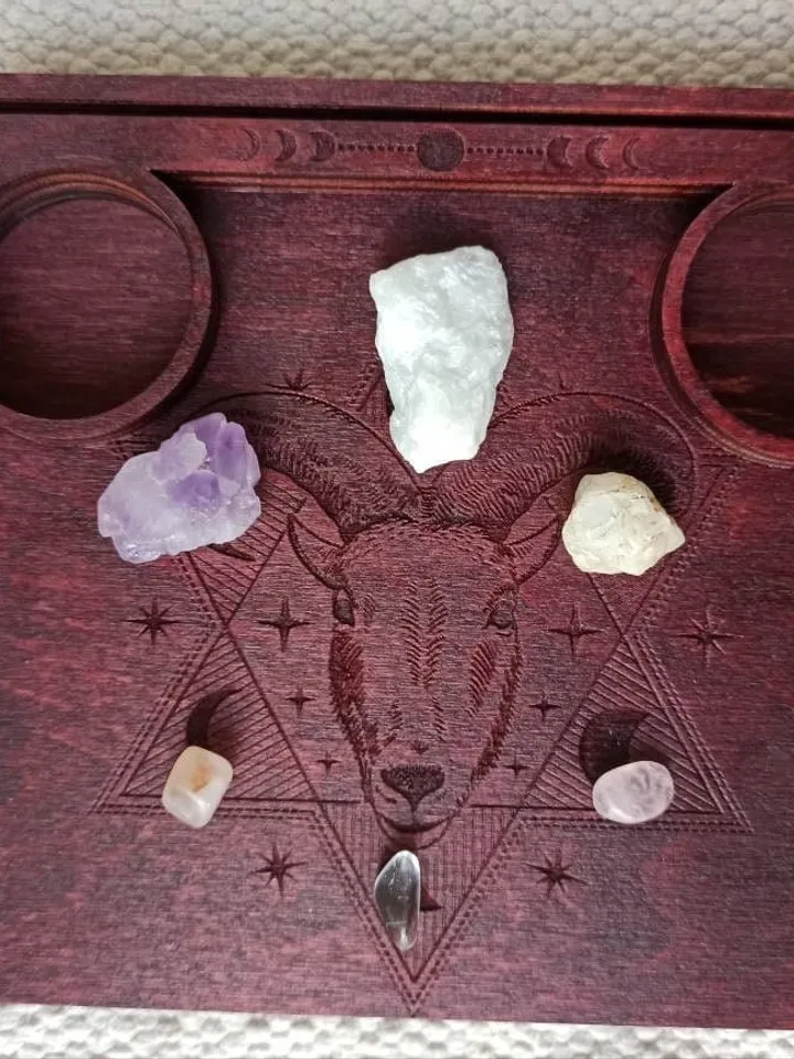 Tarot card stand for fortune telling or altar box stand