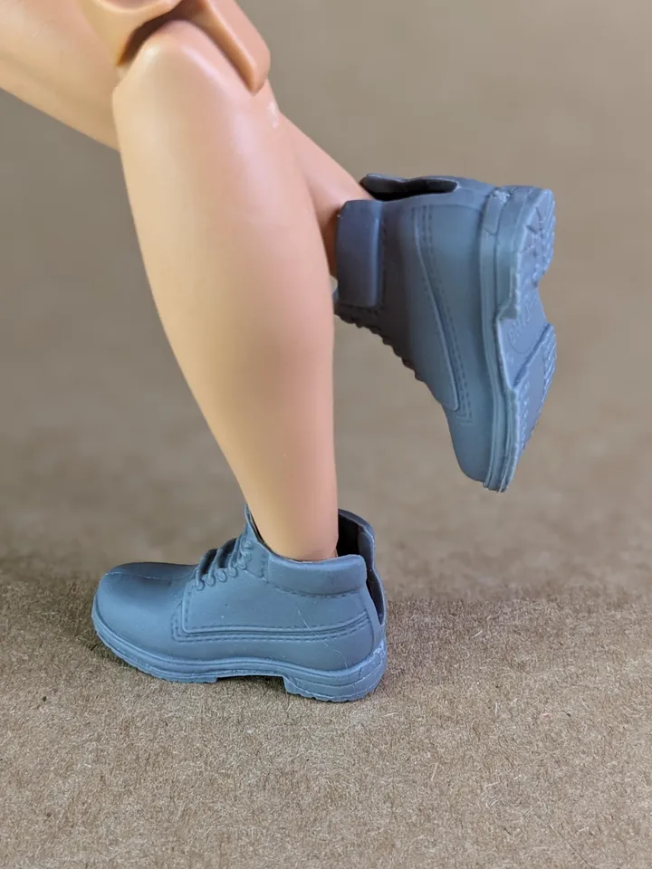 Classic gray resin hiking boots for 1/6 scale male dolls