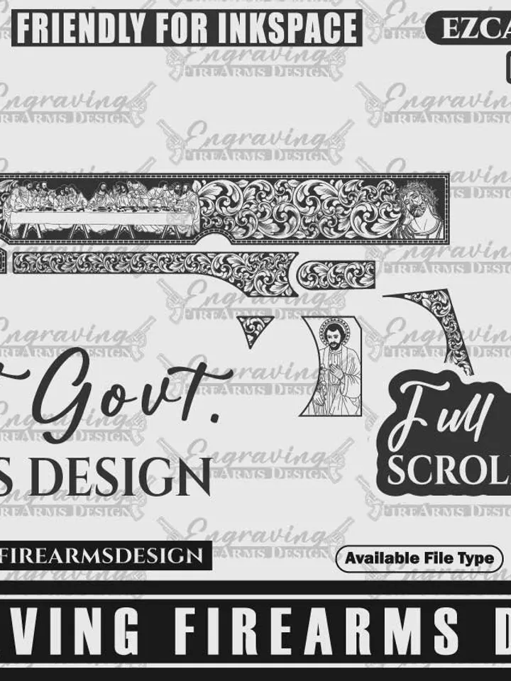Engraving Firearms Design Colt Govt. Model  The last Supper Design