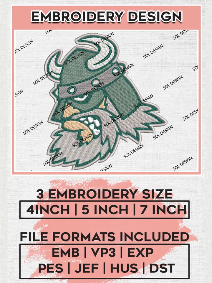 NCAA Portland State Vikings Team Head Logo Embroidery Design Files, NCAA Portland State Vikings Machine Embroidery, NCAA Teams, 3 sizes, NCAA Machine embroidery designs, Digital Download