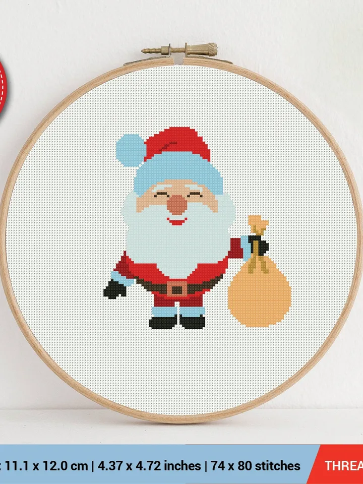 Bundle of 3 Santa Claus Cross stitch pattern | Embroidery Pattern | Instant Download | Embroidery Designs