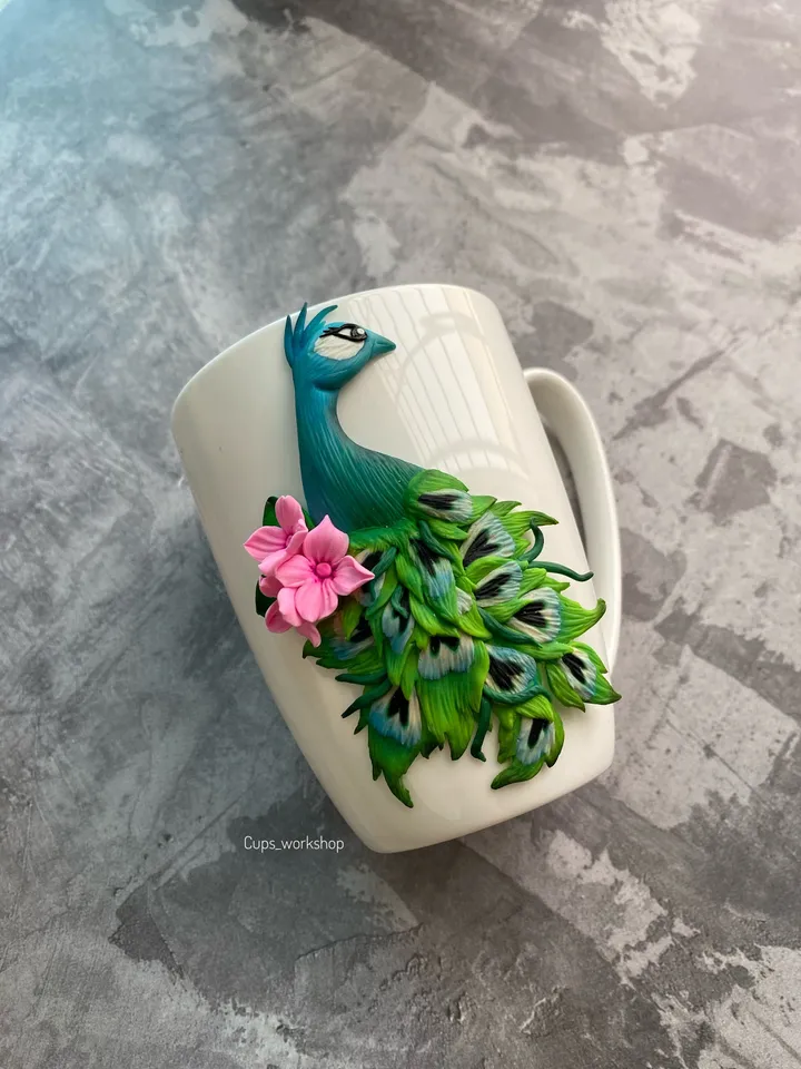 Personalized mug with peacock - best gift for coworker