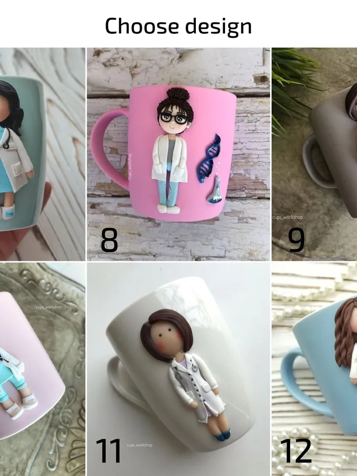 Ceramic doctor mug, personalized nurse tea cup, your portrait from photo on mug, medical professional, nursing student or graduation gift