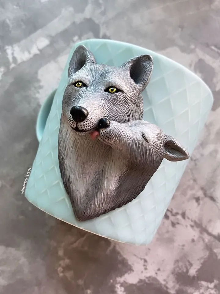 Wolf Mug - custom gift for dad - bithday husband