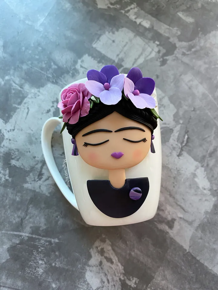 Custom funny coffee mug with Frida Kahlo decor - unique gift