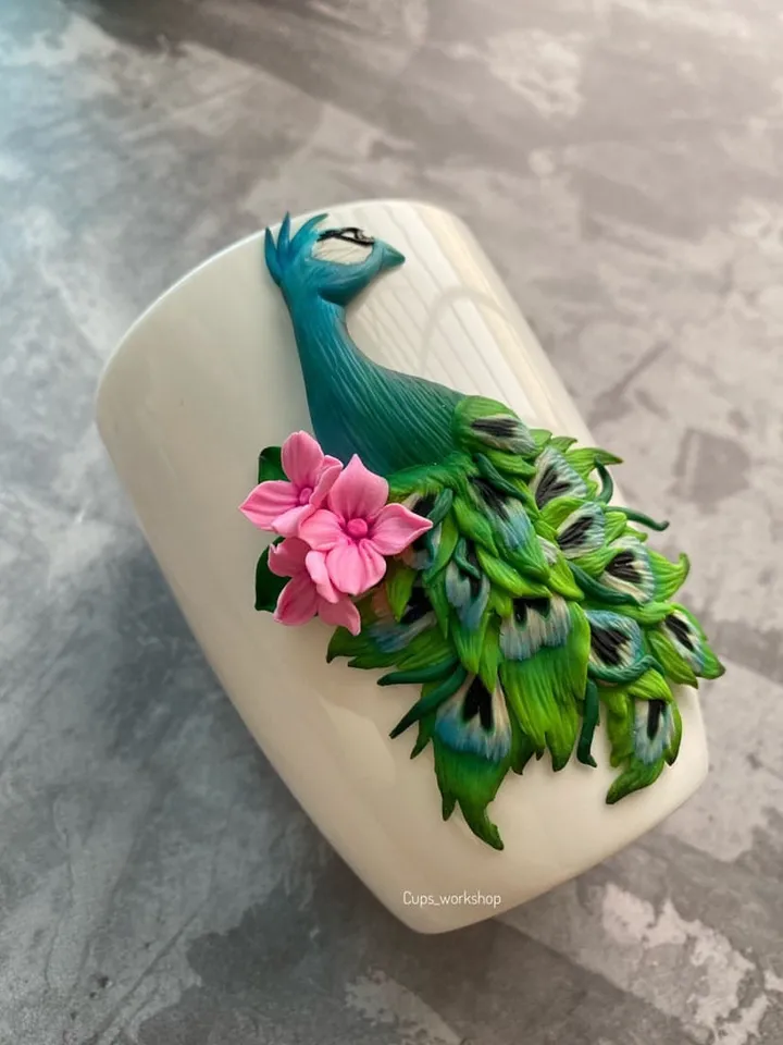 Personalized mug with peacock - best gift for coworker